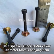 10.pcs Baut cakar L hitam M6 panjang 5cm untuk box speaker bahan baja anti karat Baut speaker L hita