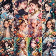 Drofe,paint by numbers,Beautiful woman,painting by number,canvas painting,digital oil painting by nu