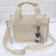 Sling bag transparent zipper pvc canvas pouch