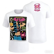 WWE AJ Lee classic wrestling print 100% Premium Cotton loose casual round neck men's and women's sho