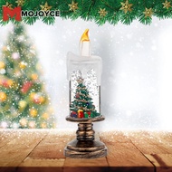 MOJOYCE Christmas Flameless Candles Christmas LED Candles Battery Operated Snow Globe Candle Light C