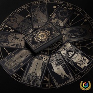 ∷In-stock wholesale black cool gold-embossed colorful tarot cards78Zhang tarotPVC Plastic waterproof