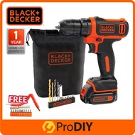 BLACK+DECKER BDCDD12HS Ultra Compact Cordless Drill Driver + FOC Flexible Shaf Set