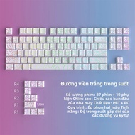 Contour 4.0 Trắng Mờ PBT Bên Khắc Keycap Chơi Game Cơ Tương Thích Với Công Tắc Từ Tính F75 GMK87 97