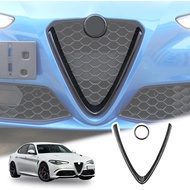 LLKUANG Carbon Fiber Style Front Grille Decoration Frame For Alfa Romeo Giulia 2017-2020 (NOT FIT Qu