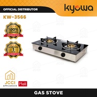 Kyowa Gas Stove w/ Glass Top – 2 Burner – Cast Iron Original with 1 Year Warranty KW-3566