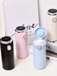 1pc, Temperature Digital Display Vacuum Flask, Stainless Steel Insulated Water Bottles, 420ml/14.9oz