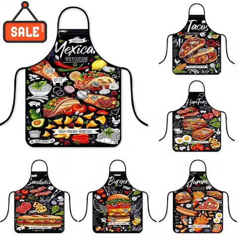 Fashion Hunger Super Burger Print Apron, Unisex Adult Kitchen Apron for Cooking Baking BBQ, Funny No