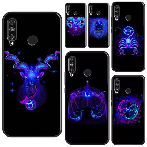 Neon Zodiac Signs Case For Huawei P30 Lite P40 P20 Pro P Smart Z 2019 Nova 5T Honor 50 10 Lite 10i 8