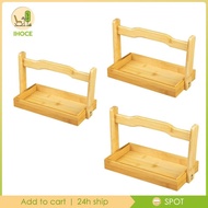 [Ihoce] Serving Tray Wooden Food Storage Basket for Counter Kitchen Breakfast in Bed