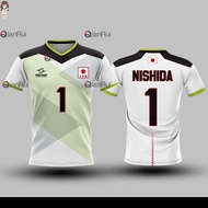 Japan Olympic Volleyball Jersey Nishida Yuji Black Casual Women Men Tshirt(Free name and number)