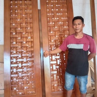 pintu utama rumah, pintu kupu tarung kayu jati mebel Jepara