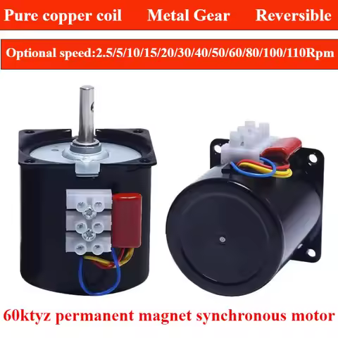 Permanent Magnetic Synchronism Motor 14W 60KTYZ Center axis 7mm 220VAC 2.5RPM 5RPM 10RPM 15RPM 20RPM