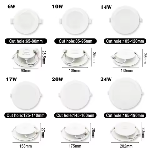 4pcs Recessed LED Spot Llight Dial Swich CCT Downlight 3 Color Adjusted AC100-240V 3000K/4000K/6500K