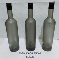 SendfastBoz- 750Ml Glass Bottle Black Glass Bottle Frosted Glass Bottle
