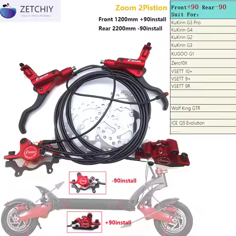 Zoom Electric Scooter Hydraulic Disc Brake Power-Off Cut Off oil brake W 140mm Rotor For Zero 10X 11