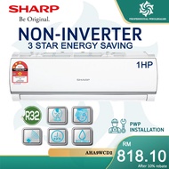 【LOWEST PRICE】Sharp 1HP/1.5HP/2HP/2.5HP Non Inverter Air Conditioner R32 Aircond Self-Cleaning