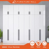 COCO SET 8X8FT WARDROBE WITH SHELF / almari baju /kabinet baju / almari baju budak
