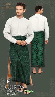 Sarung Alhazmi T 2 Reborn/ Sarung Santri / Sarung NU / Sarung Hijau / Sarung Dewasa / Sarung Batik M