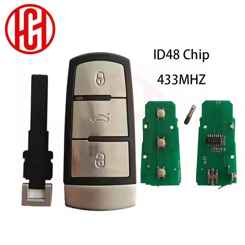ID48 Chip 433MHz 3C0959752BA Half Smart Car Remote Control Key For VW VolksWagen Passat B6 3C B7 Mag