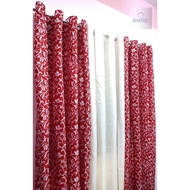 Quarter7 Curtains - Geena fabric - Pinky vines design - red - SOLD PER PIECE OR 3N1 SET