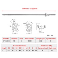 SFU1204 IFCOW บอลสกรูแบบม้วนขนาด500มม. ป้องกันฟันเฟืองไม่มีตัวรองรับปลายด้านข้าง