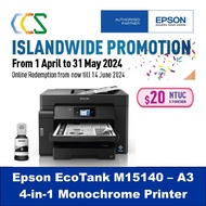 Epson EcoTank M15140 A3 Print, Scan, Copy with ADF M 15140 ***Free $20 NTUC E-Voucher Redemption till 31 May 2024***