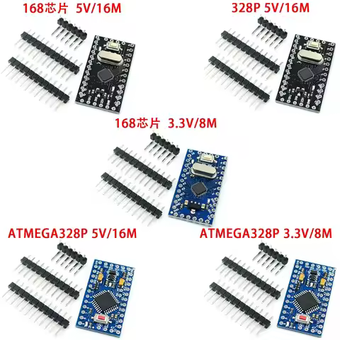 Pro Mini 168/328 Atmega168 3.3V 5V 16M / ATMEGA328P-MU 328P Mini ATMEGA328 5V/16MHz For Arduino Comp