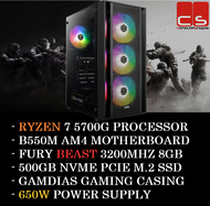 Gaming PC Package With Ryzen 7 5700G / DDR4 RAM / 500GB SSD