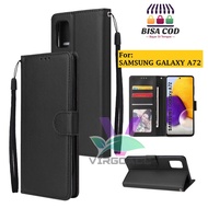LEATHER CASE FLIP SAMSUNG A72-FLIP COVER LEATHER BOOK COVER WALLET-CASING WALLET LEATHER CASE