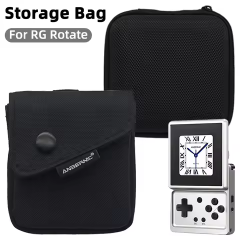 Storage Bag for ANBERNIC RG Rotate PU Travel Portable Storage Case Shockproof & Waterproof Protector