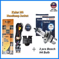 Bosch H4 Car Light Bulb 55w / 100w Bulb + Kaier H4 Halogen Head Lamp Cable