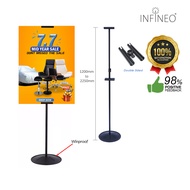 Infineo Adjustable Collapsible Outdoor Poster Tripod Easel Display Stand Bunting Banner Double Sided