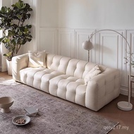 Inline Sofa Cowhide Sofa Living Room Leather Art Simple Sofa Small Apartment Genuine Leather Italian
