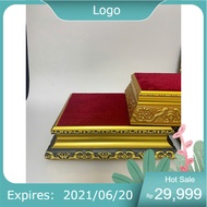 Wooden Pedestal, Buddha Statue Stand, Feng Shui Item Placement, rectangular handmade bonsai, velvet-