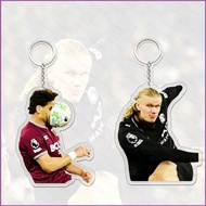 YT3 Haaland classic shooting move football star acrylic keychain student bag pendant
