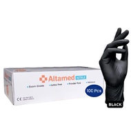 HITAM Altamed NITRILE BLACK GLOVES 1 BOX Of 100 PCS BLACK GLOVES