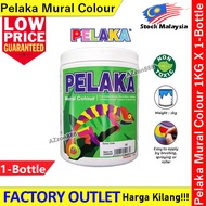 Pelaka Mural Color 1kg Cat Mural Colour Mural / Fluorescent Colours 壁画颜料 (1 Bottle Single Color)