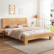 {SG Sales}Solid Wood Bed Modern Minimalist Master Bedroom Double Bed Bedframe Wooden Bed Queen King Bed Modern Minimalist Double Bed Simple Rental Room Single Double Bed Frame