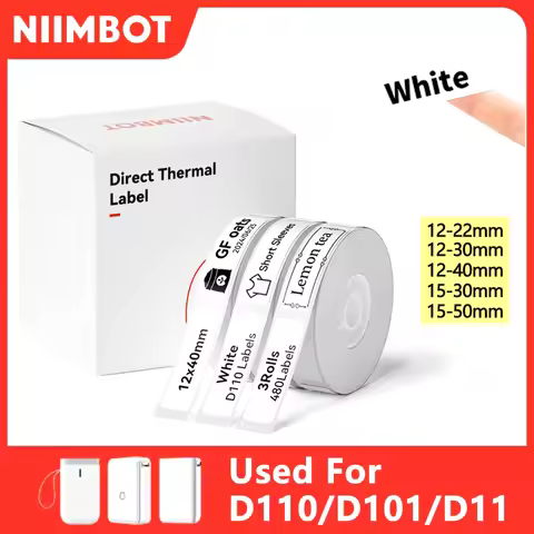 Niimbot D110 Label Sticker Mini Portable Printer White Waterproof Anti-Oil Thermal Label Printer Adh