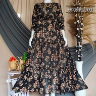 Gamis Ceruty / Seruti Terbaru Mdel rempel Motif Polkadot Besar