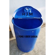 Tong Drum Plastik 200 Liter / Blue Drum Plastic / Tong Drum Air Ada Tudung Berpenutup