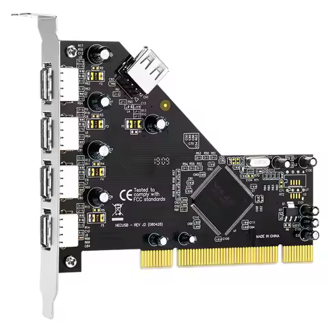 PCI to USB 2.0 expansion card 5-port USB 2.0 adapter 4 external ports + 1 internal port hub nec72010