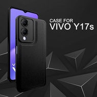 EllaStuff Case Vivo Y17S Softcase PREMIUM LEATHER BLACK Casing Vivo Y17S
