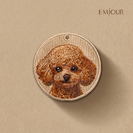 EMJOUR Double-Sided Embroidered Charm-Red Brown VIP | Camel | Toy Poodle Poodle Dog Pet Dog Souvenir