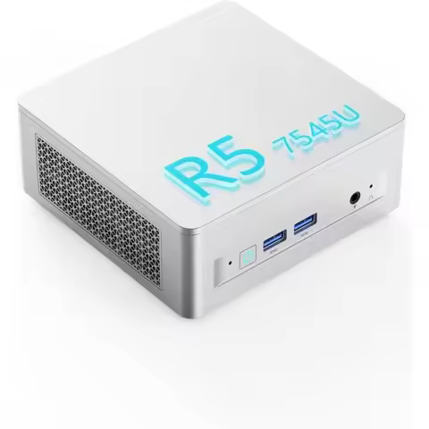 UM750L Slim Mini PC 5 7545U(6C/12T, Up to 4.9GHz), 16GB LPDDR5 RAM 1TB SSD Mini Computers Office Hom