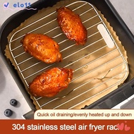 ELO Air Fryer Rack, With Foot 304 Stainless Steel Cooking Rack, Durable Thicken Round Square BBQ  Ho