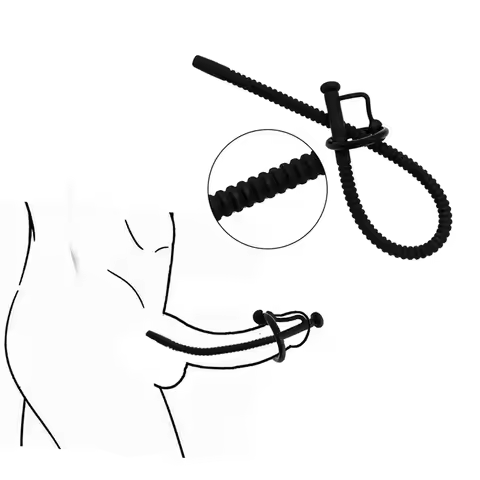 Soft Silicone Urethral Catheter Urethra Dilator Hollow Urethral Plug Probe Tube Threaded Extended Ho