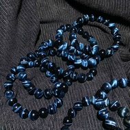 Natural Crystal 7A Collection Grade Blue Tiger Eye String Men Women Lightning Pattern Tiger Eye Ston