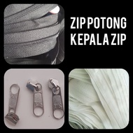 ZIP PANJANG METER/ZIPPER  BY METER/ / ZIP POTONG/ ZIP KUSYEN/ KEPALA ZIP 10 pcs/ ZIPPER HEAD / ZIPPE